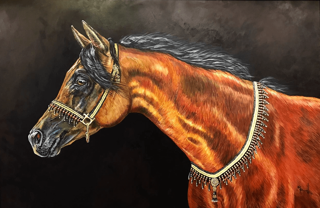 Caballo fondo negro