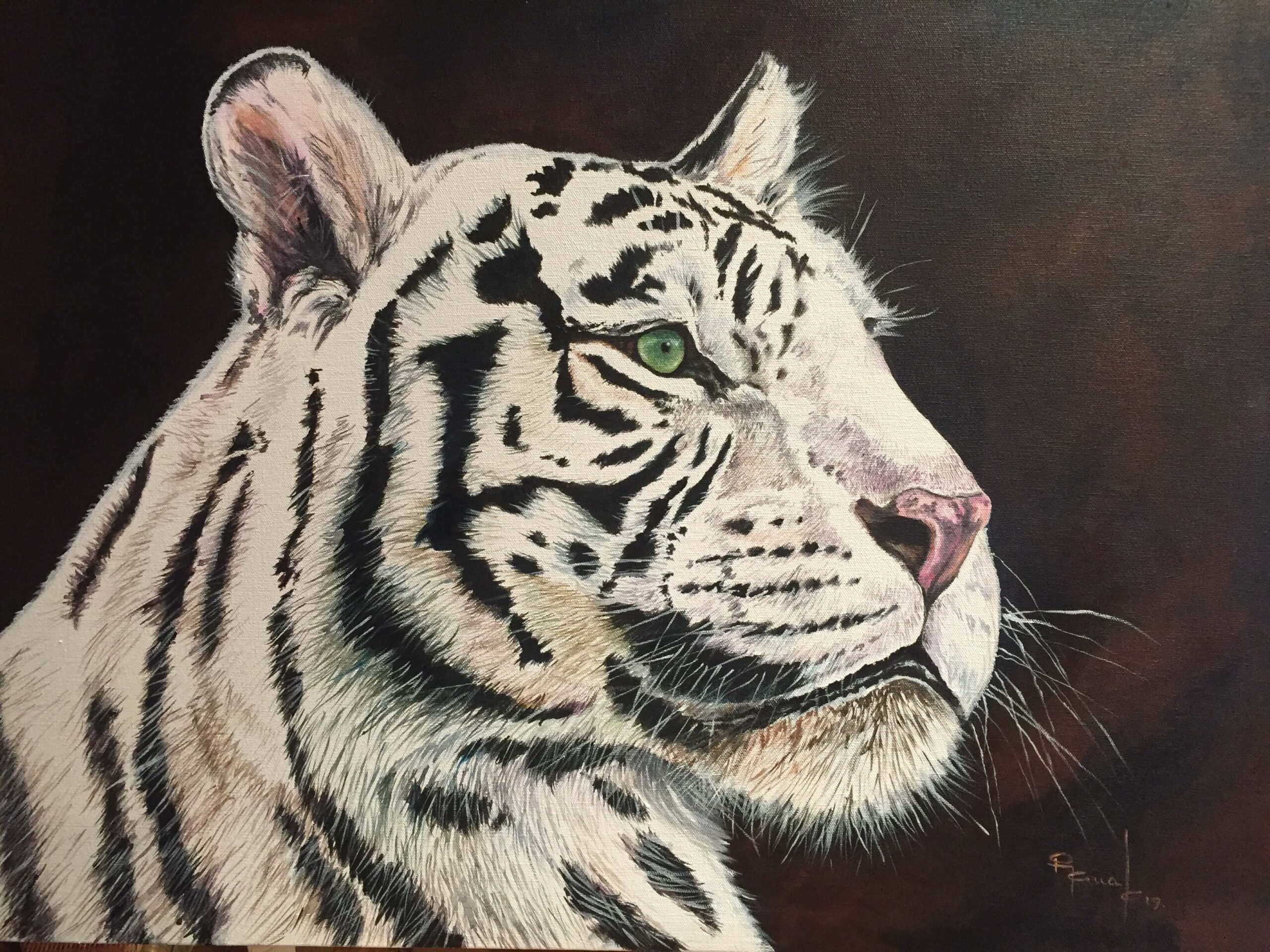 Pintura de un Tigre blanco